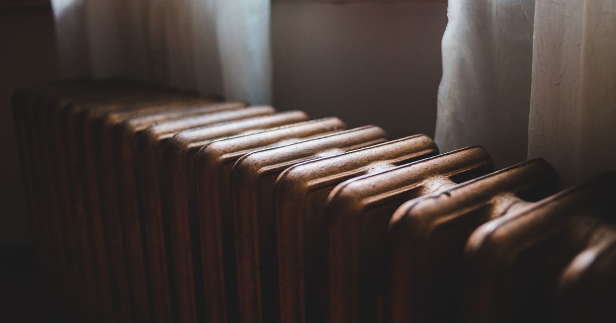 A home radiator by a window